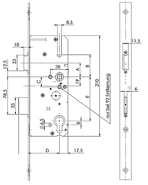 KFV HAUPTSCHLOSS-SET AS SL 45/92-K