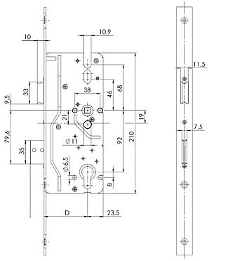 KFV HAUPTSCHLOSS-SET AS SL 55/92-G