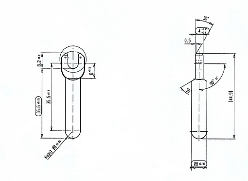 BOTTOM HINGE KF A0077 8019 BROWN PC1