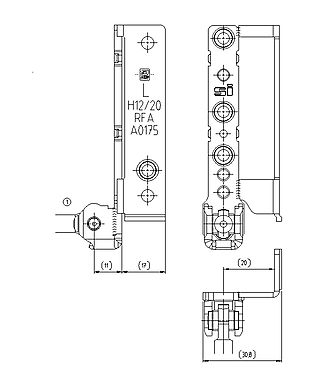 BOTTOM HINGE RFA H12/20 LH A0175 TS C100