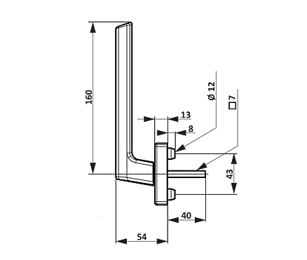 HANDLE SI-LINE HS 150 40 RAL9003 C10